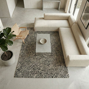 Tappeto arredo jacquard in ciniglia con antiscivolo Ondule Zambaiti
