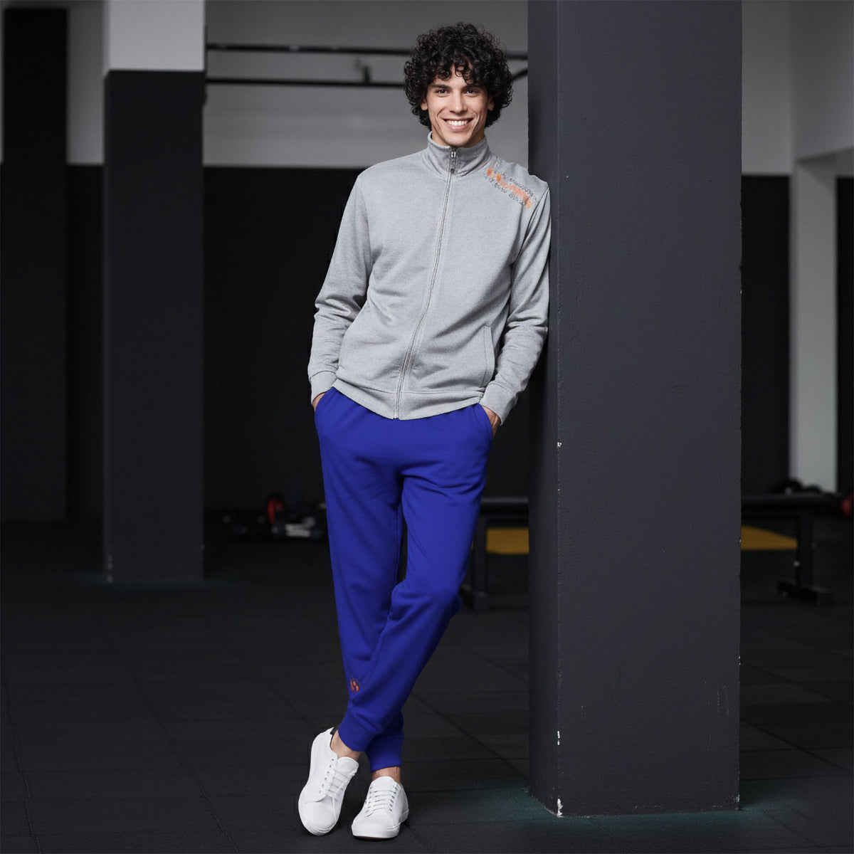 Tuta uomo primaverile in cotone elasticizzato con zip Superga SMS25610