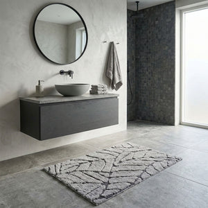 Tappeto da arredo ricami foglie 100% Cotone Leafy Zambaiti