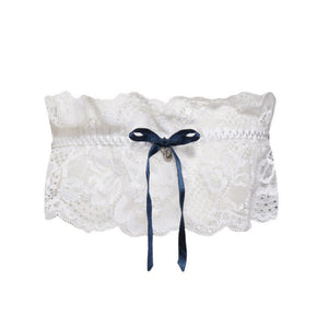 Giarrettiera sposa Sièlei 1980 in pizzo fiocco in raso