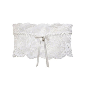 Giarrettiera sposa Sièlei 1980 in pizzo fiocco in raso