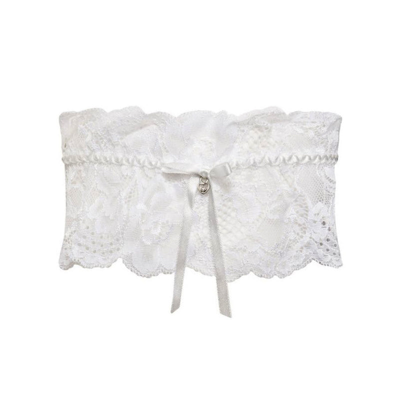 Giarrettiera sposa Sièlei 1980 in pizzo fiocco in raso