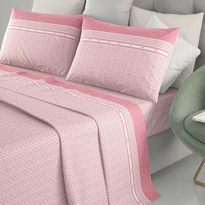Completo letto 100% cotone Irge Ginevra fantasia Lilibet fuxia