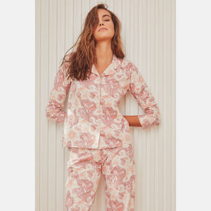 Pigiama donna Gisela 3/1803 aperto fantasia caldo cotone 