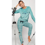Pigiama donna coral caldo cotone Gisela 2/1826 tiffany