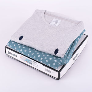 Pigiama donna Gisela 2/1827 con orme cane grigio caldo cotone