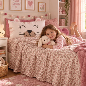 Completo letto gattino 100% cotone percalle Riviera LN1829