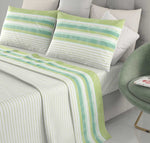 Completo letto 100% cotone Irge Ginevra fantasia Urban verde