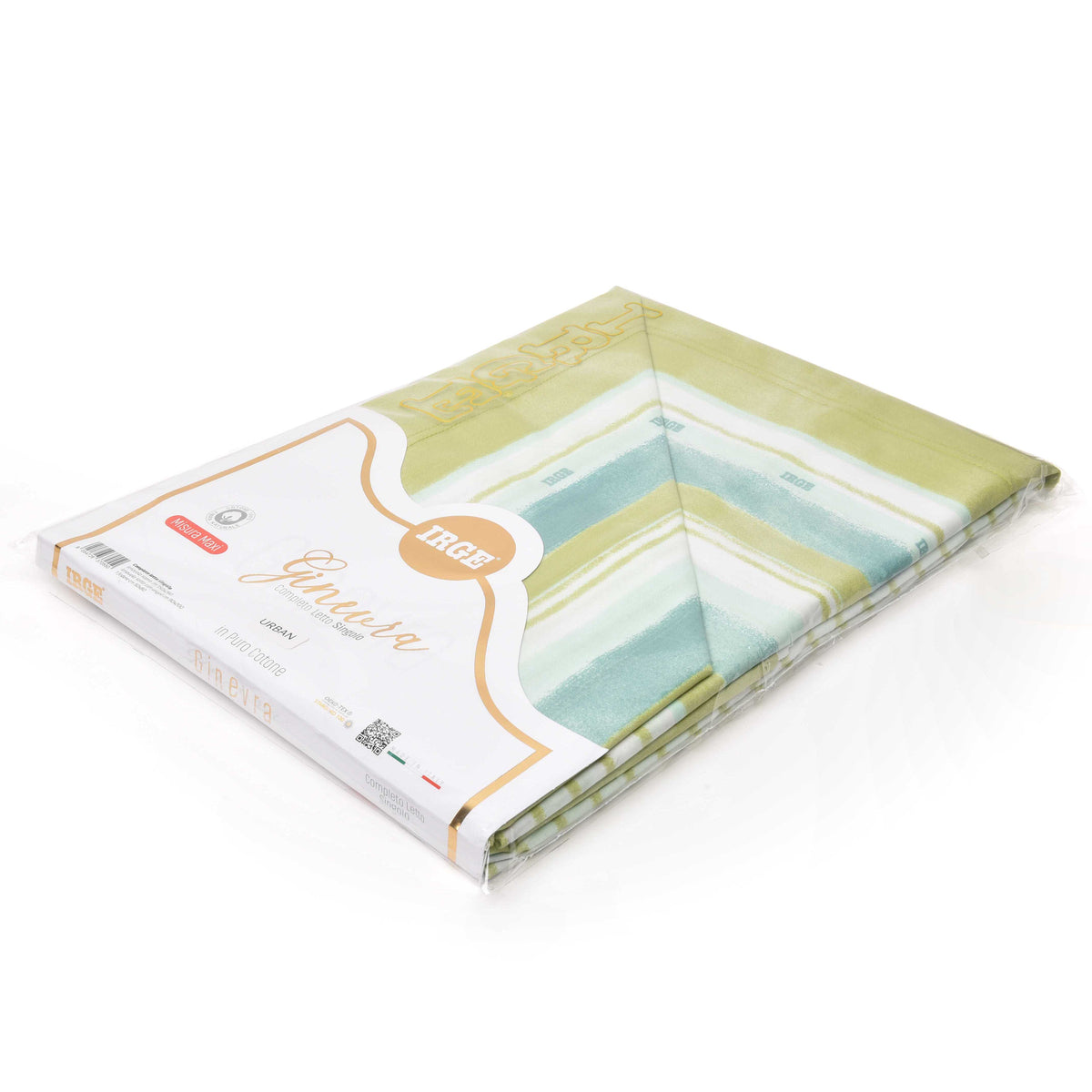 Completo letto 100% cotone Irge Ginevra fantasia Urban verde