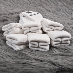Calze donna corte morbide calde soft 3022 con risvolto 6 paia bianche