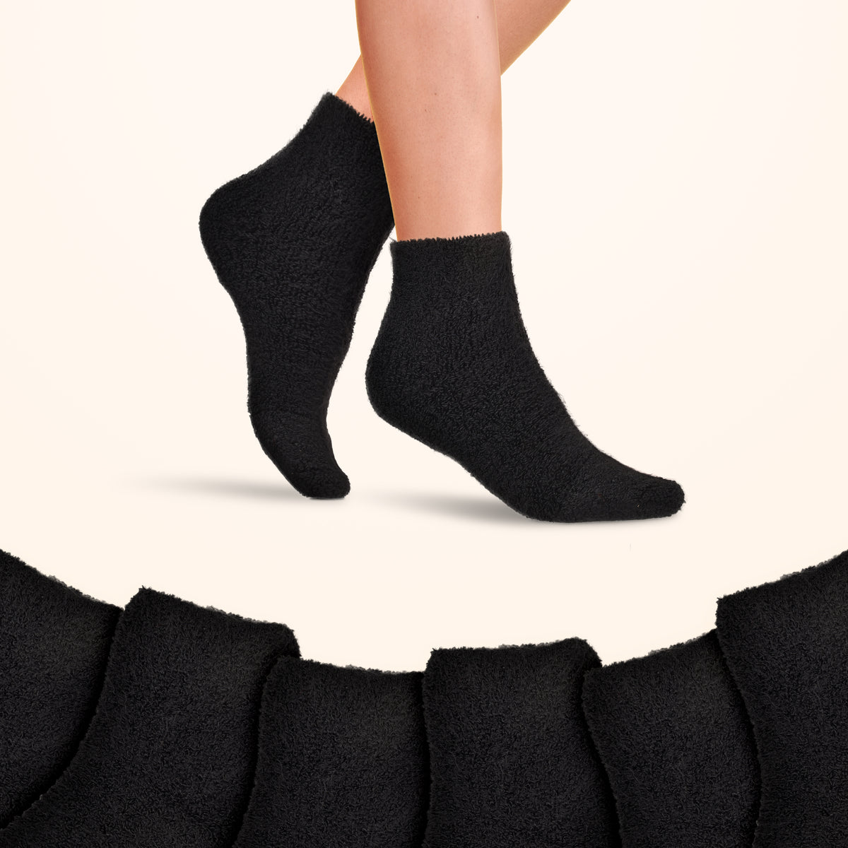 Calze donna corte morbide calde soft 3024 6 paia nere