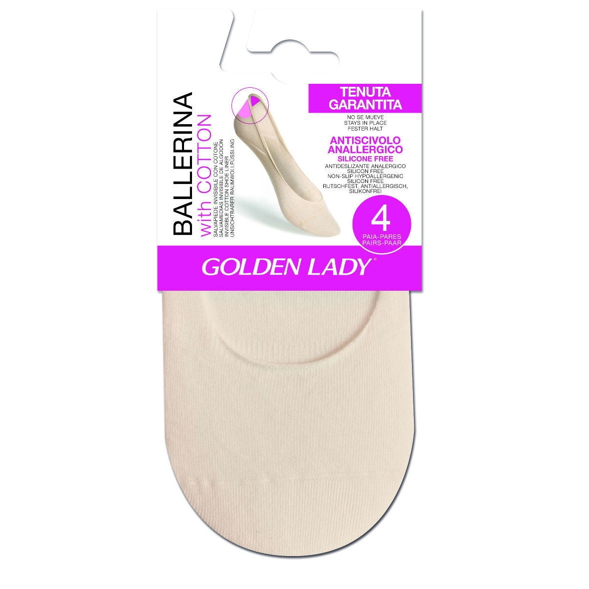 Salvapiede Ballerina Golden lady silicone 6 paia