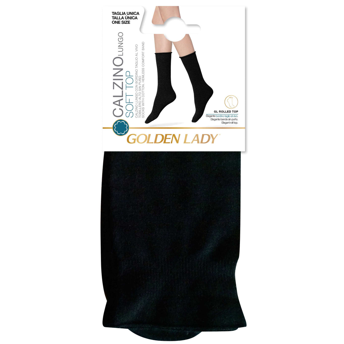 Calzini donna Golden Lady soft top in caldo cotone elasticizzato a taglio vivo 6 paia