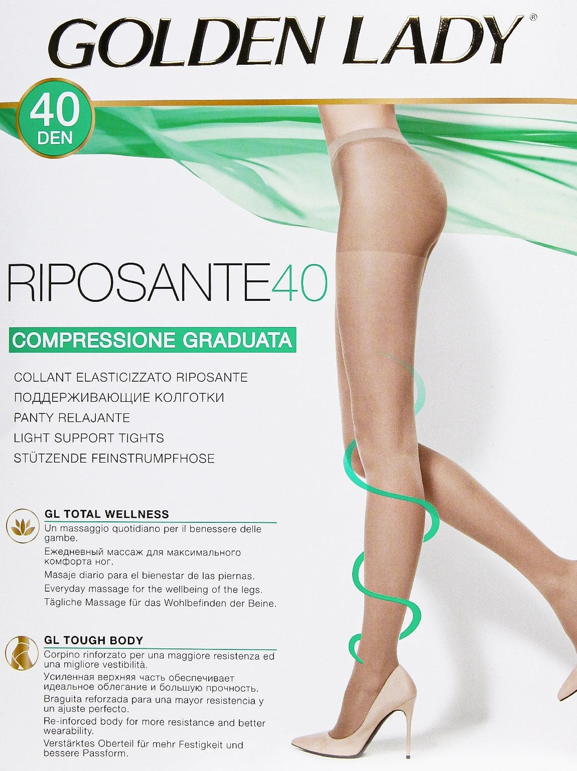 Collant riposante Golden Lady 40 den elasticizzato 5 paia