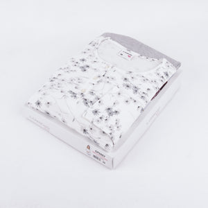 Pigiama donna caldo cotone fantasia floreale panna Il Granchio GP6007