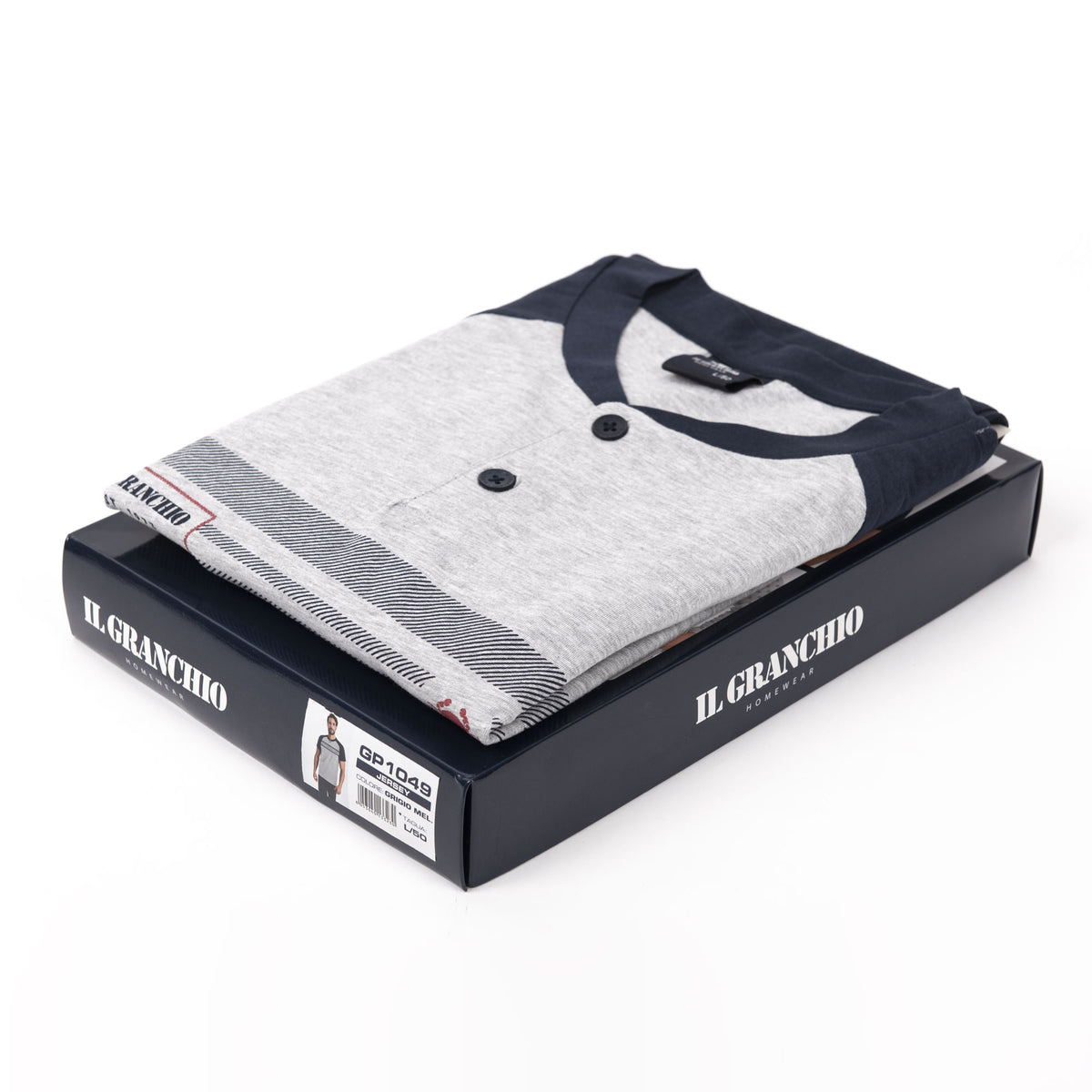 Pigiama uomo Il Granchio GP1049 corto estivo cotone grigio melange