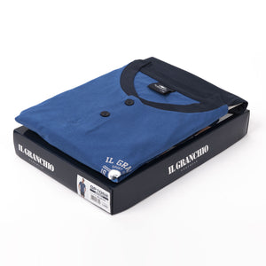 Pigiama uomo Il Granchio GP1052 corto estivo cotone bluette