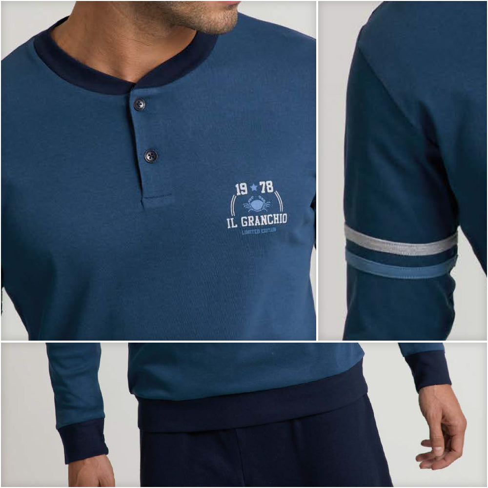 Pigiama cotone interlock caldo tinta unita Il Granchio GP 2053