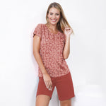 Pigiama donna fantasia floreale estivo corallo Il Granchio GP5008 