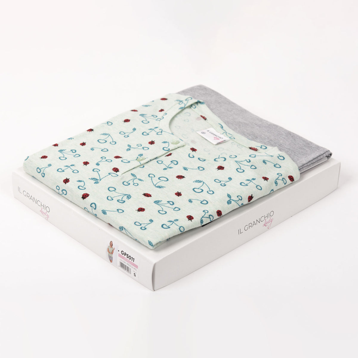 Pigiama donna corto estivo verde menta coccinelle Il Granchio GP5011