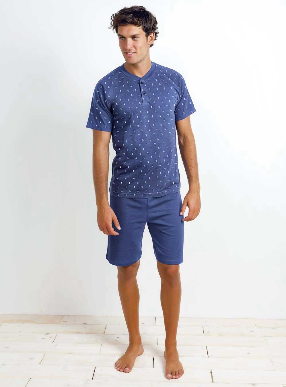 Pigiama uomo estivo Il granchio gp735 corto in cotone jeans