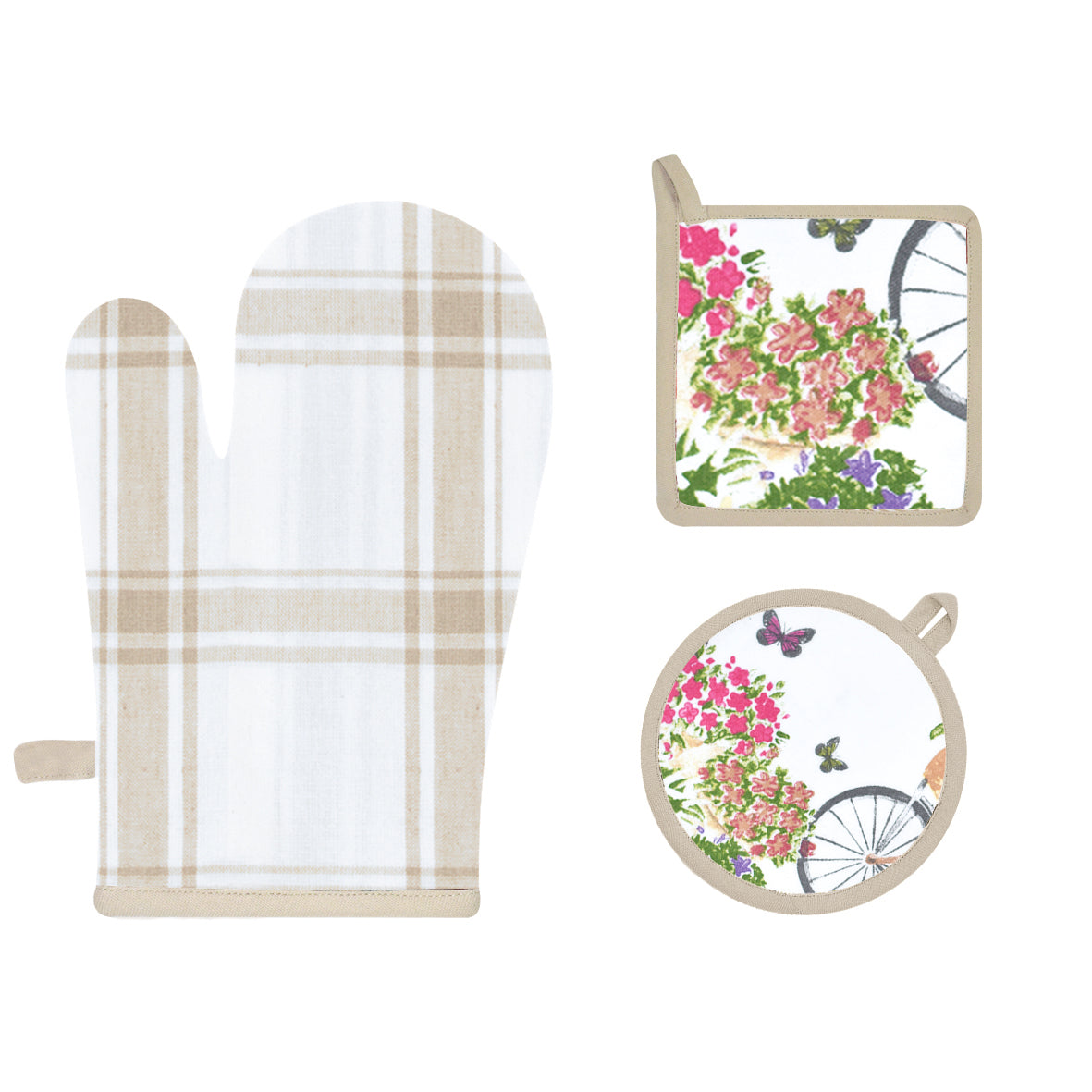 Set 1 guantone + 2 presine da cucina Preziosa Calisè S05