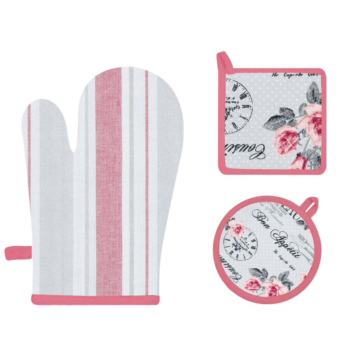 Set 1 guantone + 2 presine da cucina Preziosa Calisè S05