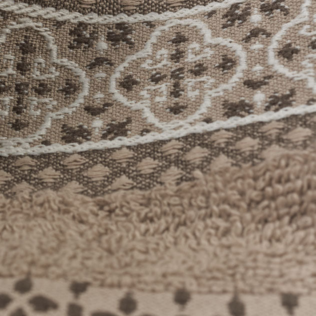 Vingi set asciugamani viso + ospite cotone Grace tortora