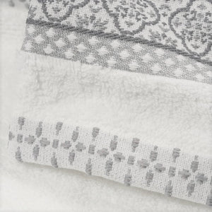Vingi set asciugamani viso + ospite cotone Grace bianco