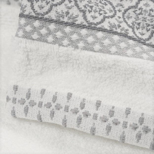 Vingi set asciugamani viso + ospite cotone Grace bianco