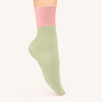 Calzino menta rosa 20 denari Fiore Granny Chic