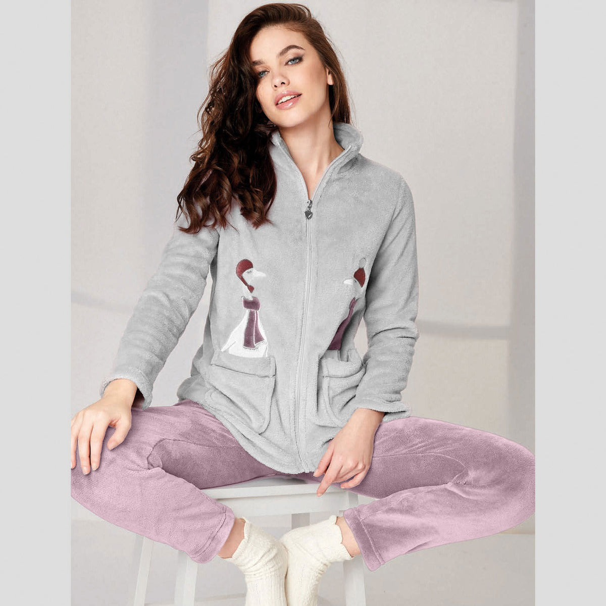 Pigiama donna coral aperto Infiore GSO651452