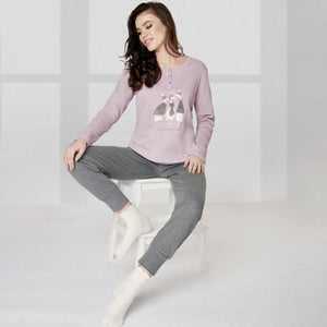 Pigiama donna serafino caldo cotone Infiore GSO1450