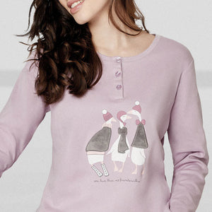 Pigiama donna serafino caldo cotone Infiore GSO1450