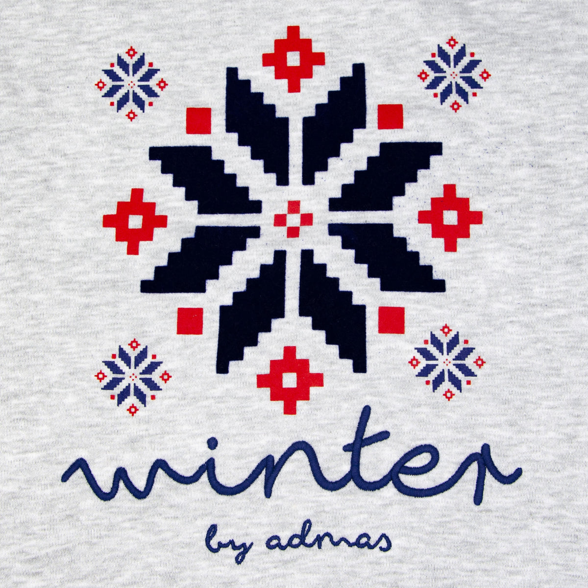 Pigiama donna invernale Admas 54562 caldo cotone fiocchi di neve