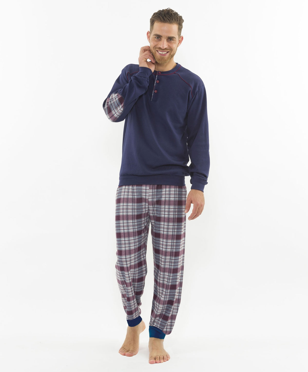 Pigiama uomo Gary H60026 caldo cotone interlock scozzese