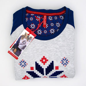 Pigiama donna invernale Admas 54562 caldo cotone fiocchi di neve