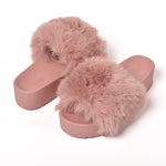 Pantofole donna con fascia di pelliccia soffice Preziosa 0075 rosa