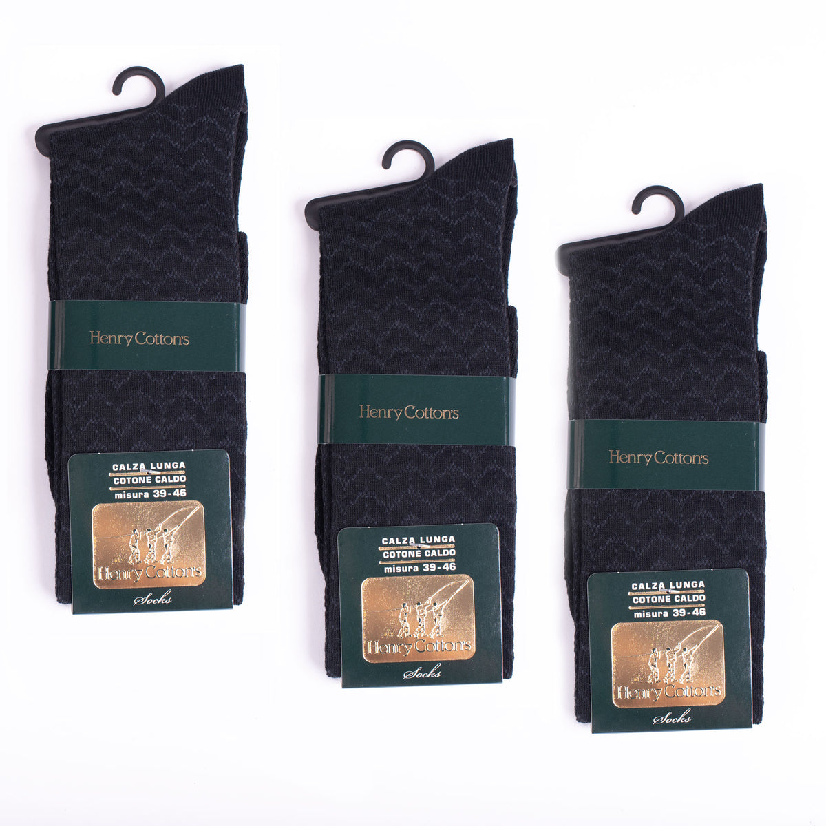 Calze lunghe uomo Henry Cotton's HC323 caldo cotone 3 paia Var. C