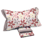 Completo letto Pompea Hera lenzuola sopra sotto con angoli federa rosa antico