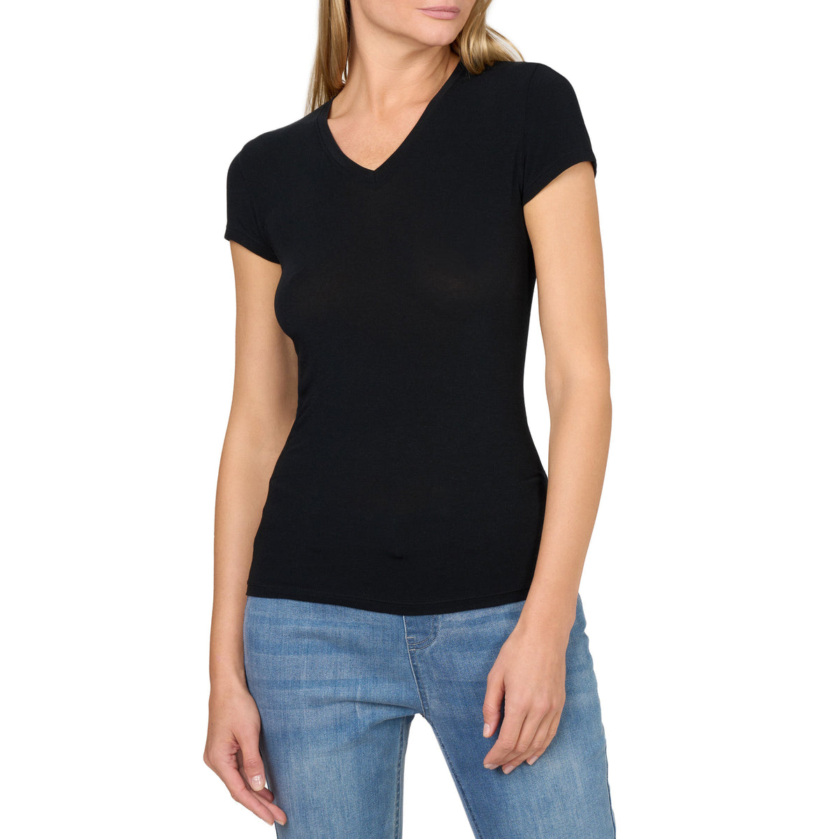 Maglia Donna Scollo a V in modal e seta Golden Lady 1445