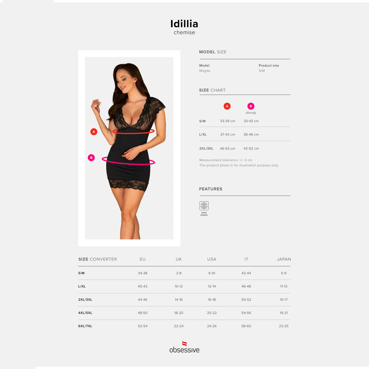 Sexy Abito + perizoma Obsessive Idillia chemise e thong