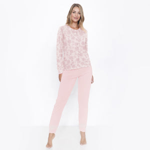 Pigiama donna manica lunga rosa Il granchio GP5000