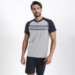 Pigiama uomo Il Granchio GP1049 corto estivo cotone grigio melange