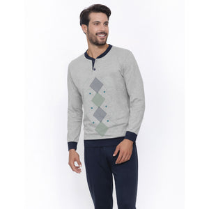 Pigiama uomo cotone primaverile Il Granchio GP1045 grigio