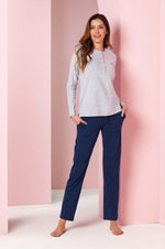 Pigiama donna serafino in caldo cotone Jadea Home 5175