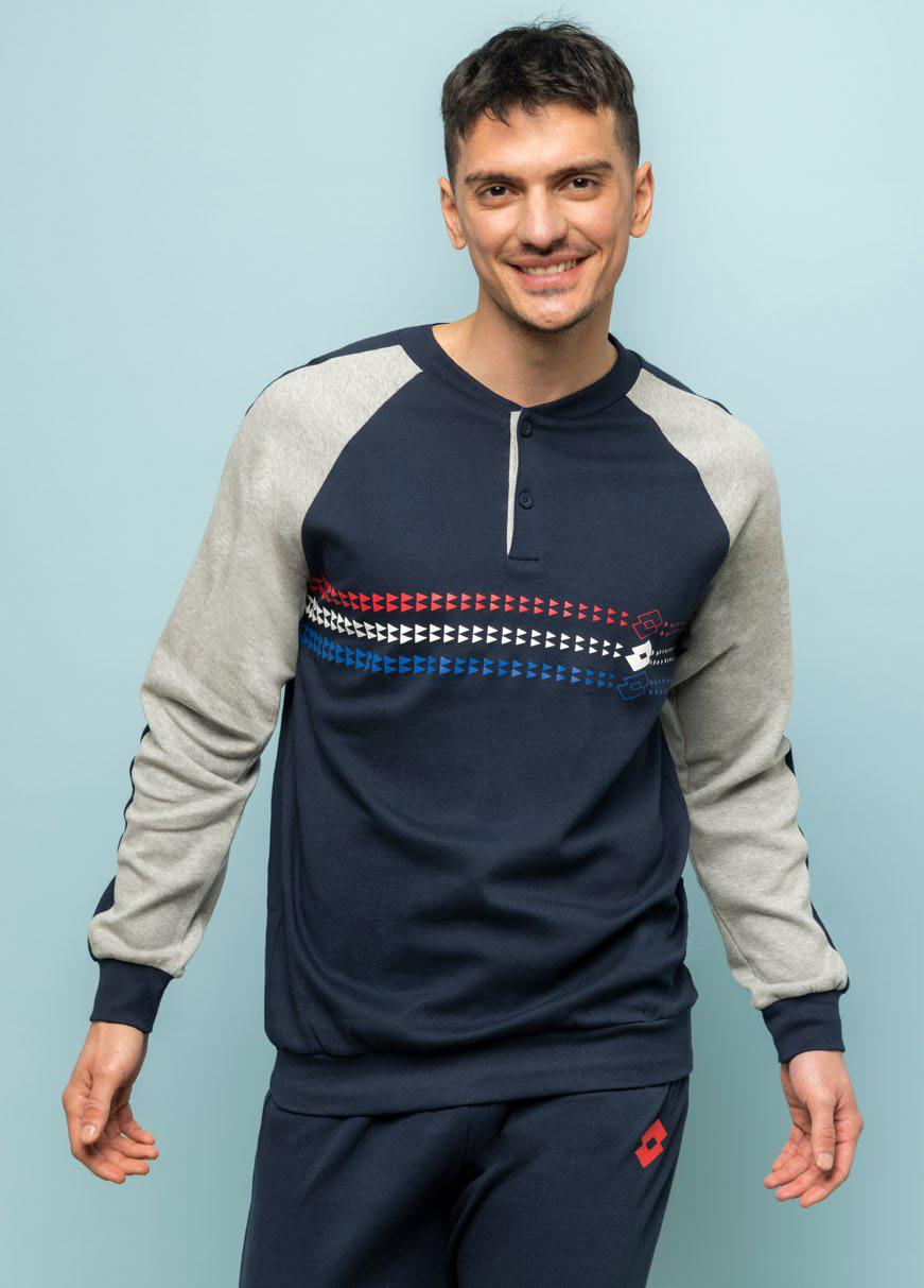 Pigiama uomo invernale Lotto LP2088 caldo cotone