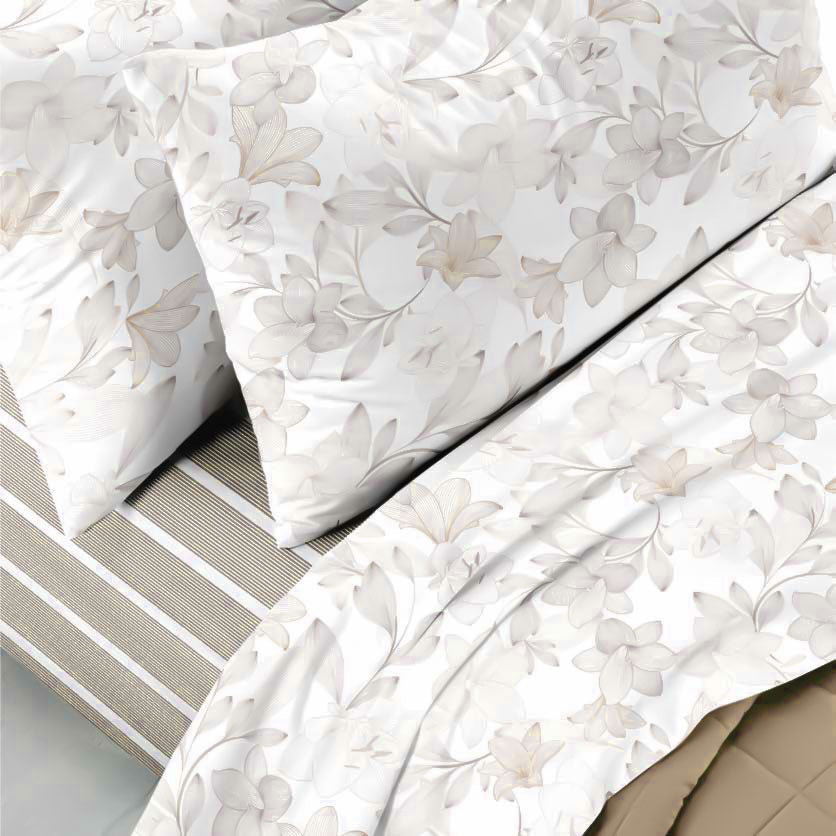 Completo letto Navigare st. tropez a fiori 100% cotone