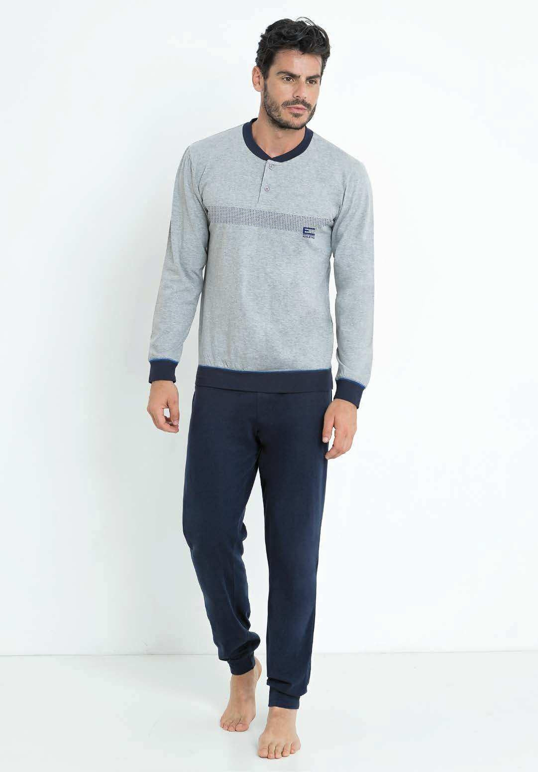 Pigiama uomo Enrico Coveri ep8089 in cotone grigio