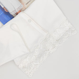 CAMICIA DA NOTTE APERTA ABBOTTONATA MANICA LUNGA CON PIZZO 7731 tg.5